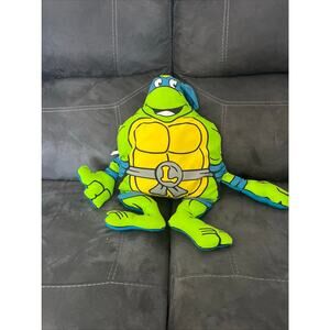 VTG 22" Teenage Mutant Ninja Turtle Leonardo Plush Pillow 1990 Toy-PILLOW USA